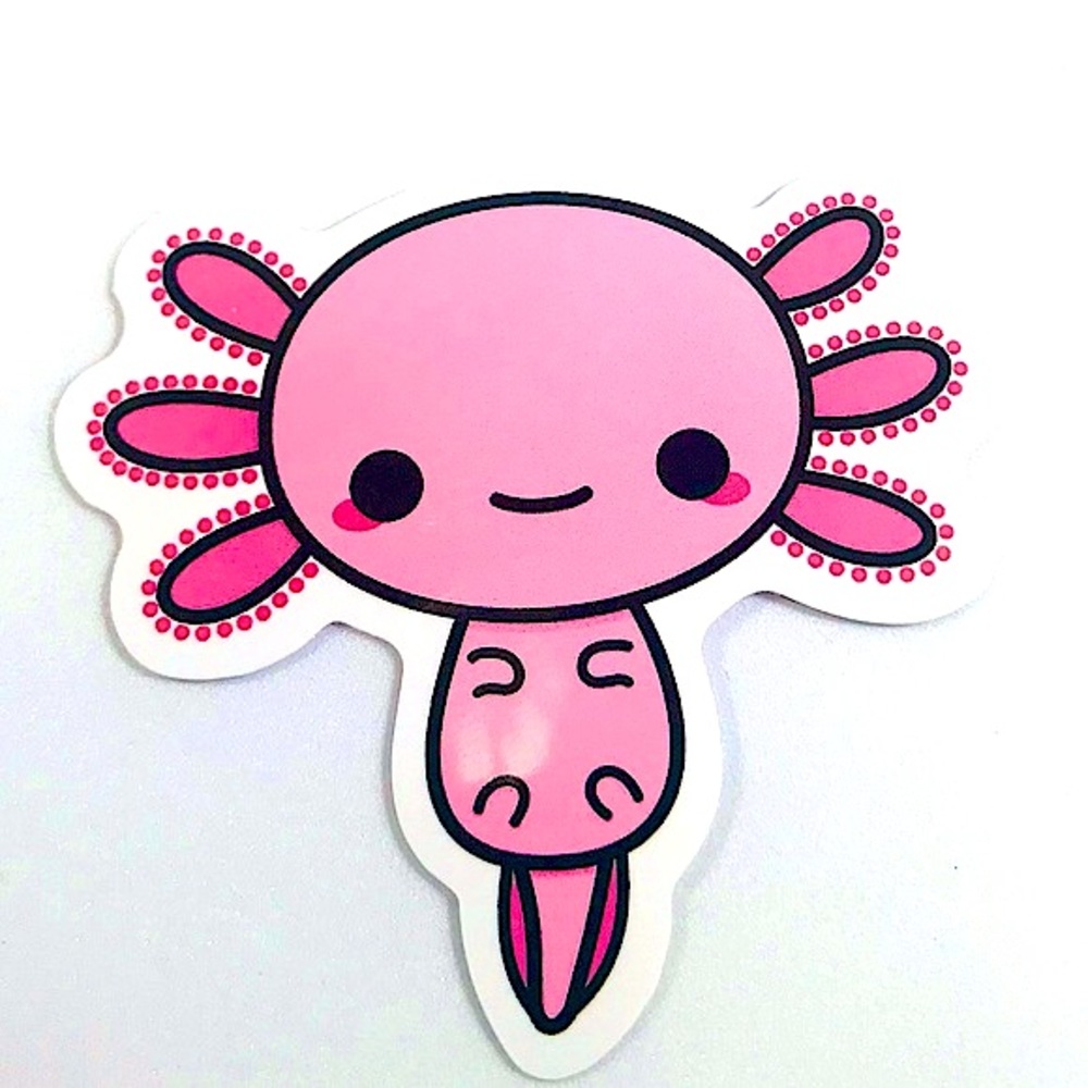 Pink Axolotl Crazy Trending WaterProof Single Decor Accent Sticker